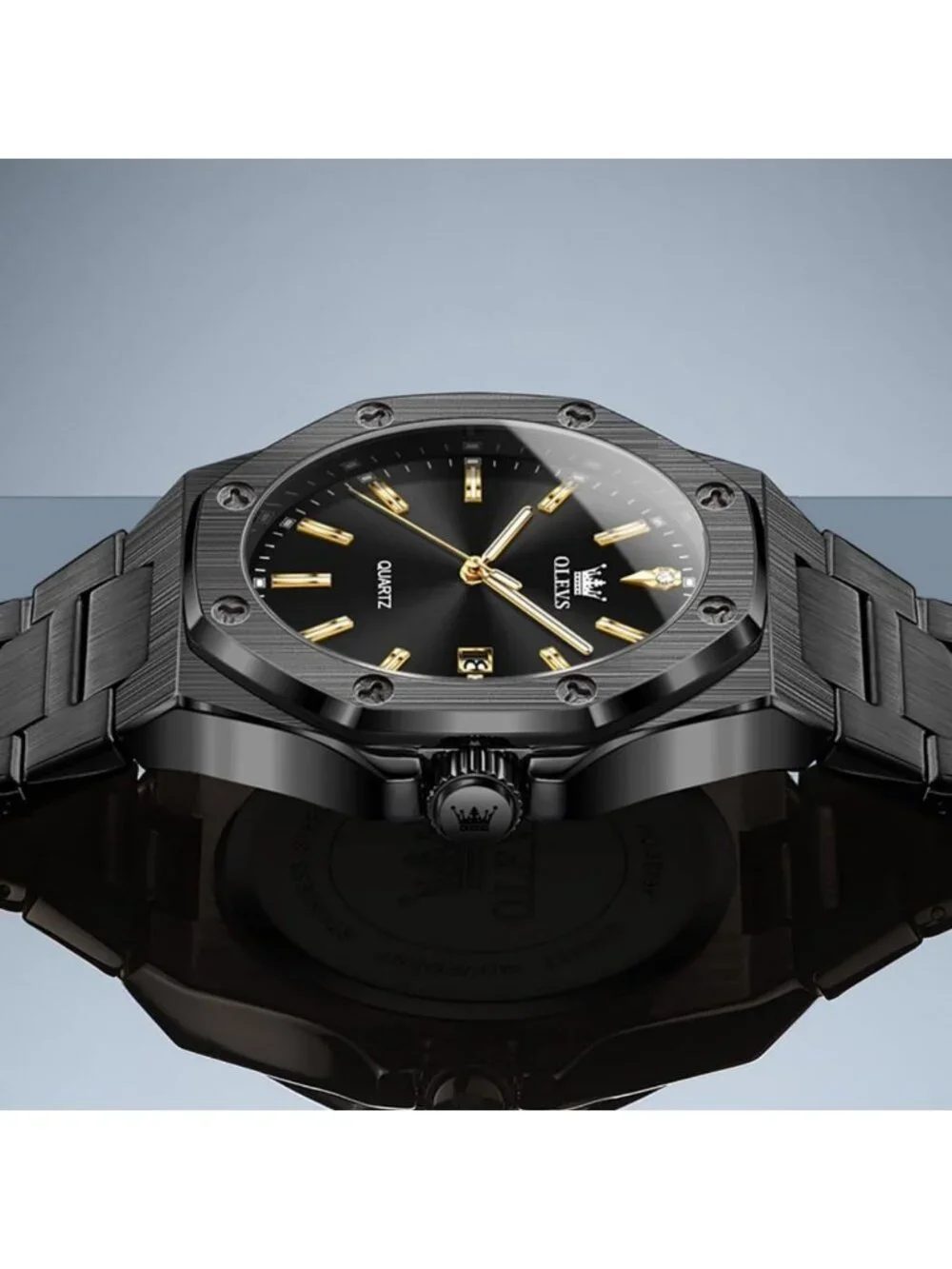Luxury Octagonal Men's Watch - Stainless Steel, Luminous, Quartz Analog, Large